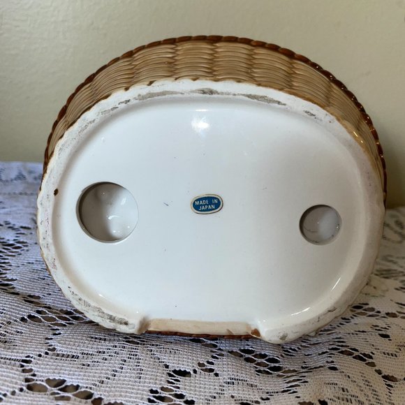 Vintage Japan Yorkie Terrier Dog in Basket Figurine Collectible - Picture 15 of 16